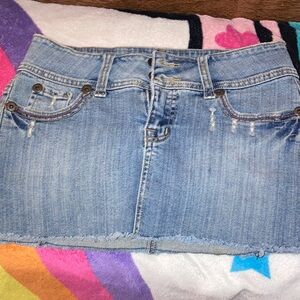 Anchor Blue Light Wash Mini Skirt